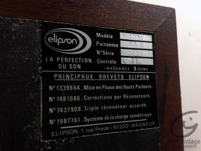ELIPSON 1003 Haut Parleur Hifi Vintage