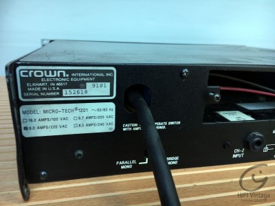 Hifi Vintage CROWN AMCRON Model Micro tech 1201