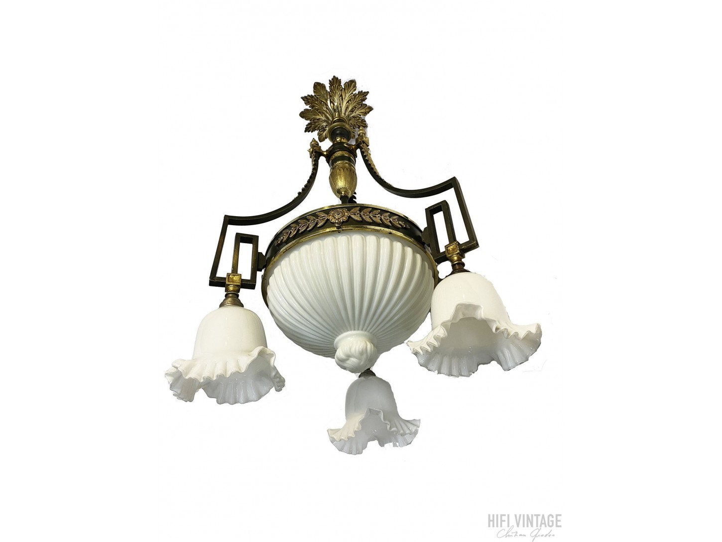 Lustre Bronze doré et métal Empire