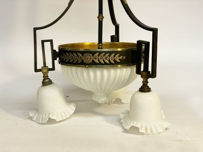 Lustre Bronze doré et métal Empire