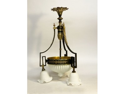 Lustre Bronze doré et métal Empire