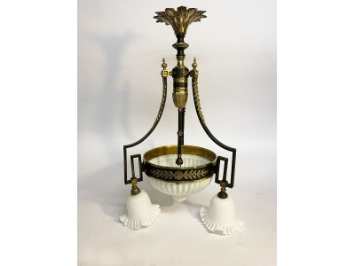 Lustre Bronze doré et métal Empire