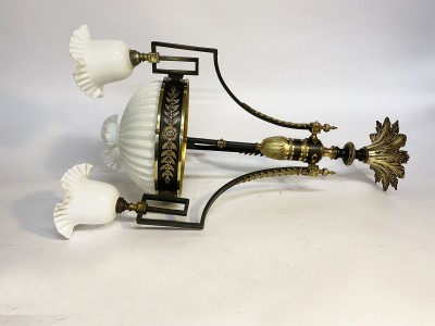 Lustre Bronze doré et métal Empire