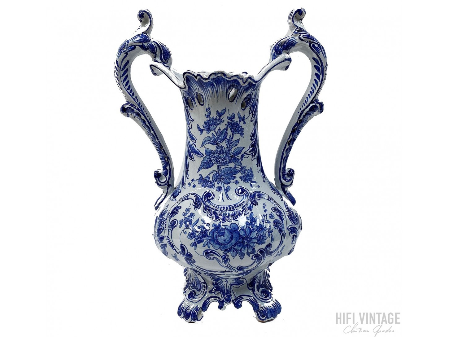 GIEN Vase porcelaine Bleu 