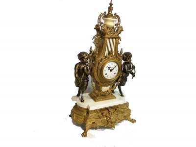 Pendule angelots bronze