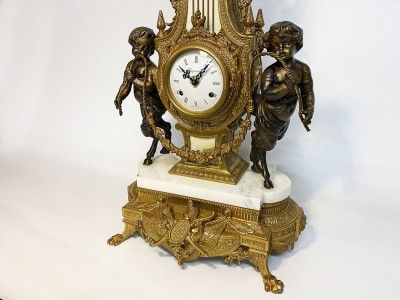 Pendule angelots bronze