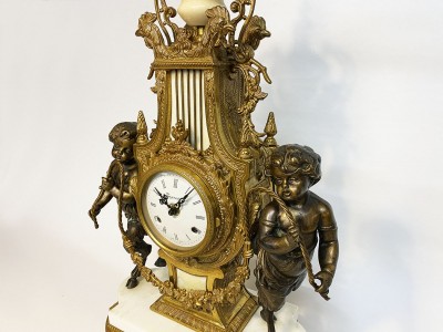 Pendule angelots bronze