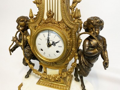 Pendule angelots bronze