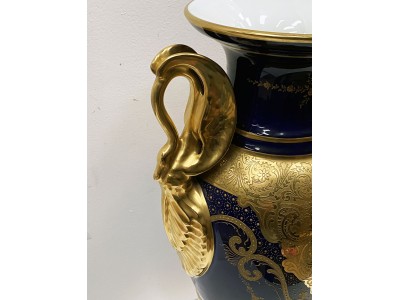 VASE Limoges XIX Bleu et or