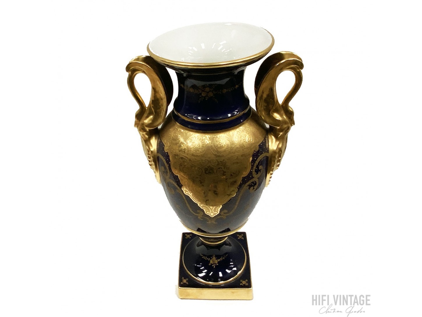 VASE Limoges XIX Bleu et or