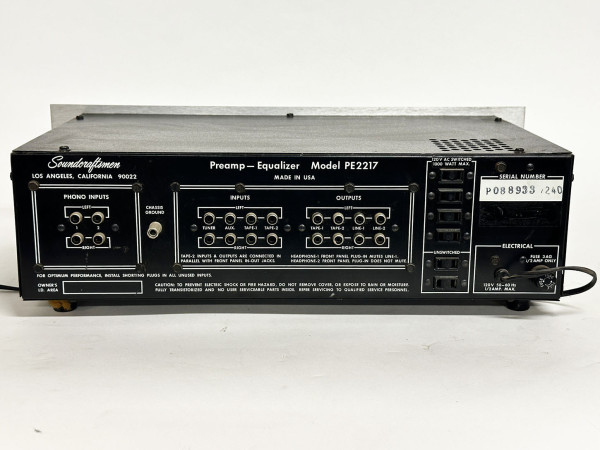 SOUNDCRAFTSMAN PE-2217 Hifi Vintage réparations