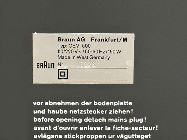 BRAUN CEV-500 Hifi Vintage Réparations