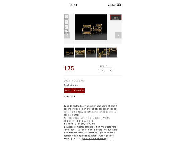 Fauteuil a l'antique Egipte