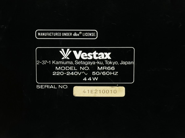 VESTAX MR-66 Hifi Vintage  réparations