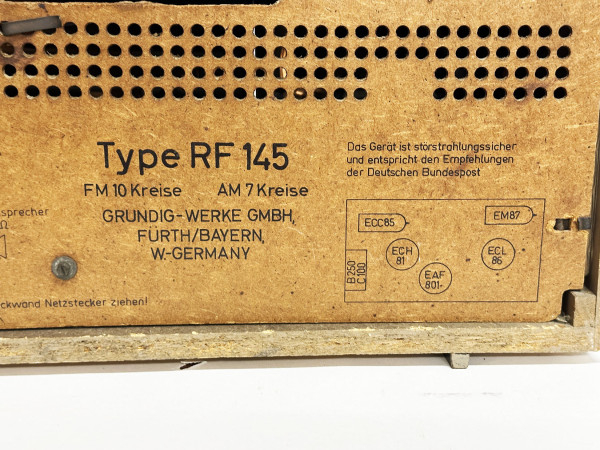 GRUNDIG RF-145 Hifi Vintage réparations