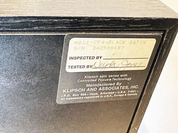KLIPSCH Epic CF4 Black Hifi Vintage réparations