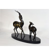 ART DECO Sculpture Antilopes en régule Platine cuivrée  Hifi vintage Paris