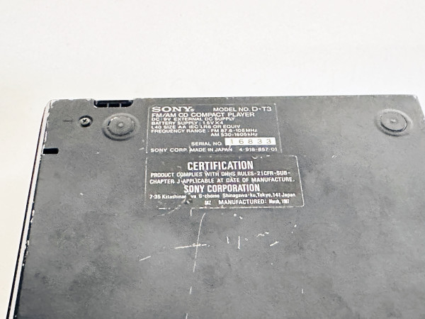 SONY D-T3  Hifi vintage Paris