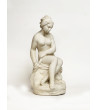 Lorenzo dal Torrine Statuette femme nue assise Pierre blanche  Hifi vintage Paris 