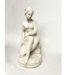 Lorenzo dal Torrine Statuette femme nue assise Pierre blanche  Hifi vintage Paris 