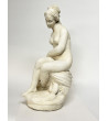 Lorenzo dal Torrine Statuette femme nue assise Pierre blanche  Hifi vintage Paris 