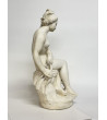 Lorenzo dal Torrine Statuette femme nue assise Pierre blanche  Hifi vintage Paris 
