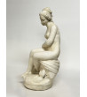 Lorenzo dal Torrine Statuette femme nue assise Pierre blanche  Hifi vintage Paris 