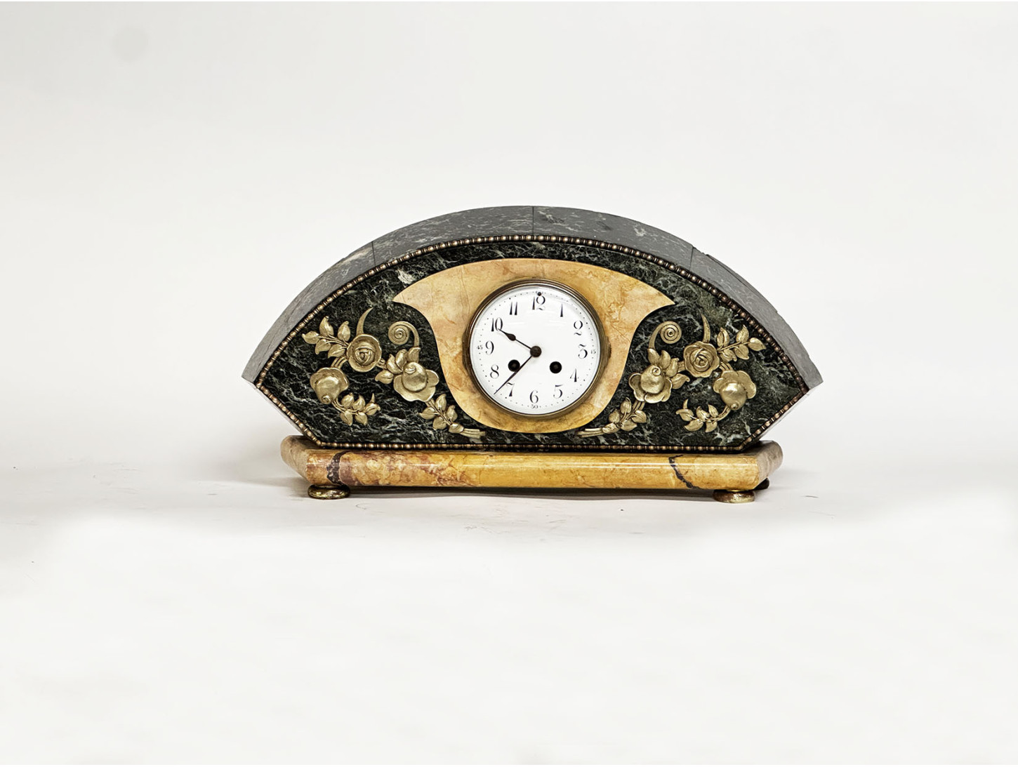 ART DECO pendule marbre vert