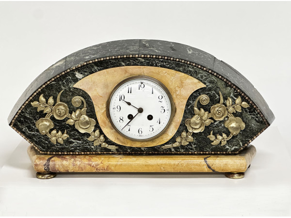 ART DECO pendule marbre vert