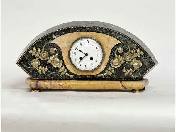 ART DECO pendule marbre vert