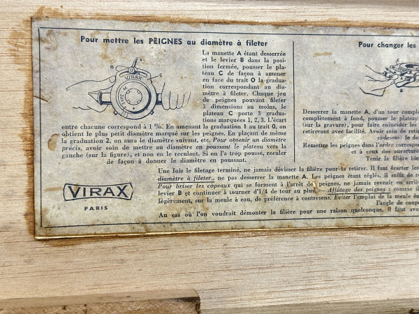 VIRAX type M N°24 Filieres et Tarauds  Hifi vintage Paris réparations