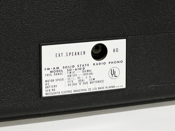 NATIONAL PANASONIC SG-610D  Hhifivintage Paris Réparations