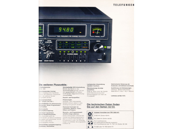 TELEFUNKEN TRX-3000 Hifi Vintage réparation