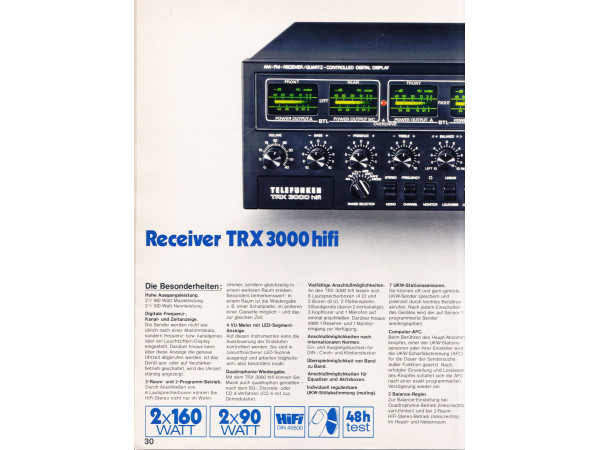 TELEFUNKEN TRX-3000 Hifi Vintage réparation