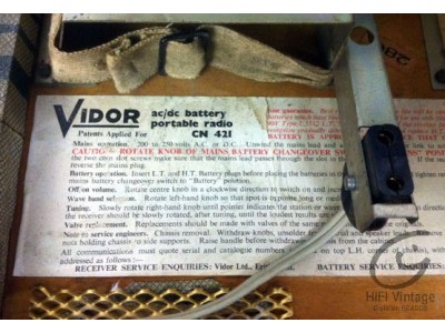 Vidor radio CN-421 portable hifi vintage réparations